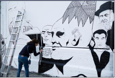 Benjamin Murphy, PANG and 616 paint for International Day of Peace at the Shoreditch Art Wall