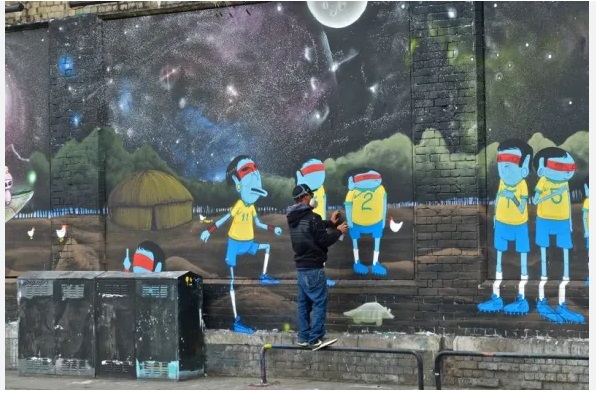 Cranio paints the Shoreditch Art Wall